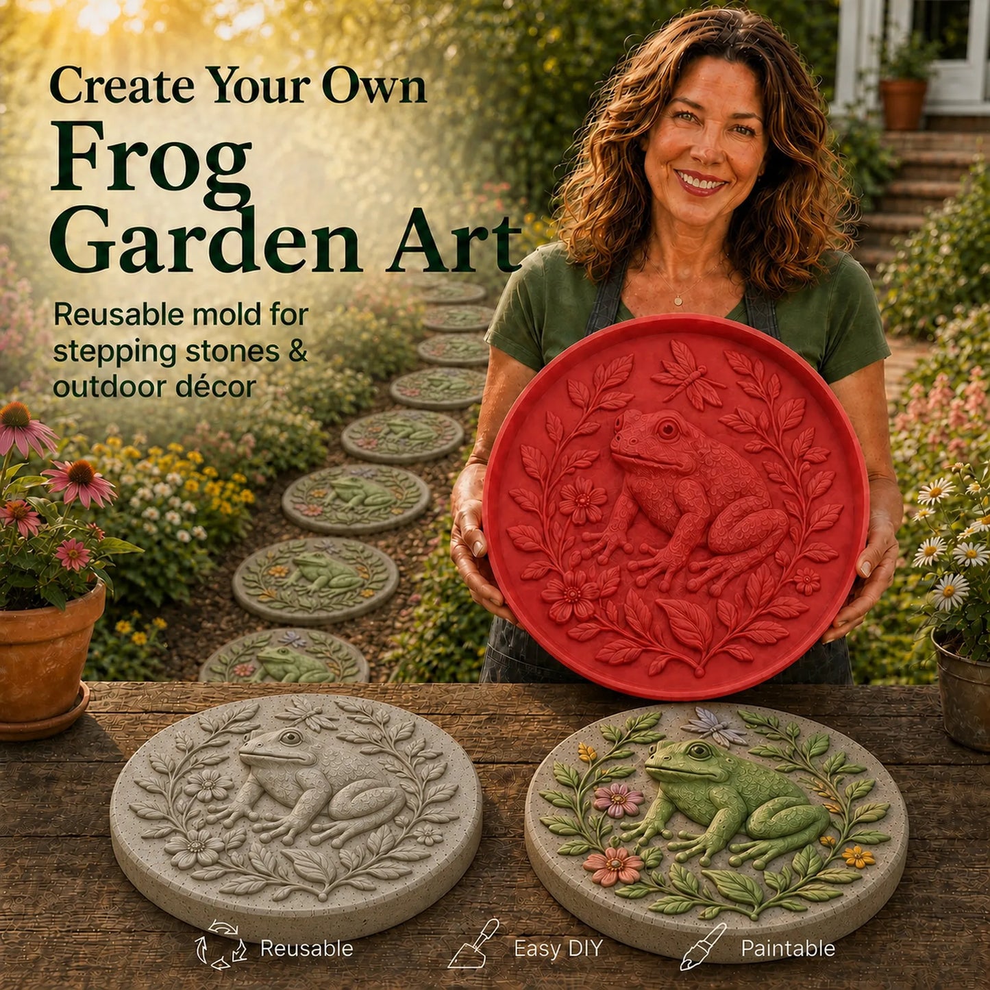 🌻 Reusable Sunflower Stepping Stone Mold