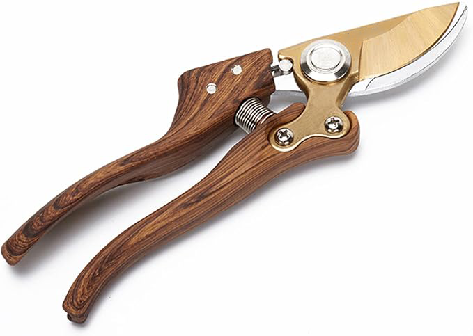 Garden Shears, Floral branch cutters, Snips for Gardening, Flower scissors Florist clippers, Hand Held Pruners for Gardening Heavy Duty, Pruning shears for garden (Wood grain)
