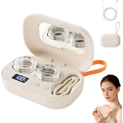 Rechargeable Ultrasonic Contact Lens Cleaner, Contact LensApplicator Tool, Gentle Cleaning & 99% Brightness（BUY MORE SAVE MORE)