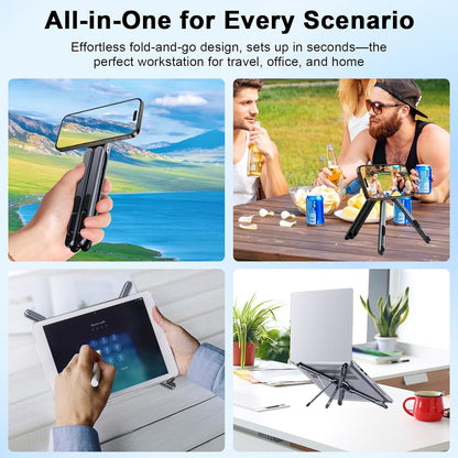Foldable Laptop Stand for Desk, 3 in 1 Portable Holder forLaptop
