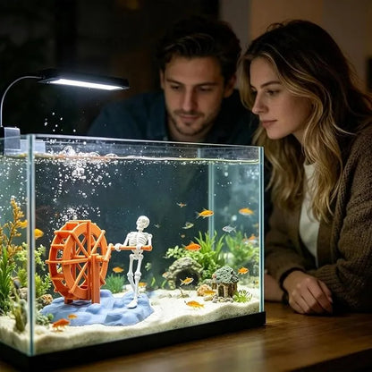 Funny Skeleton Water Wheel Aquarium Ornament