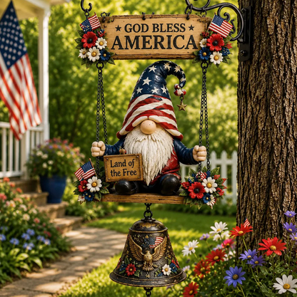 Rustic Garden Gnome Bell Outdoor Decor🐞🌸