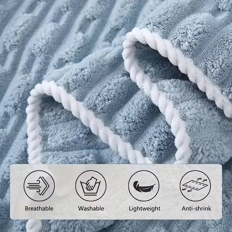 Pack of 4 Super Soft Woven Bath Towels - Quick-Drying Microfiber
