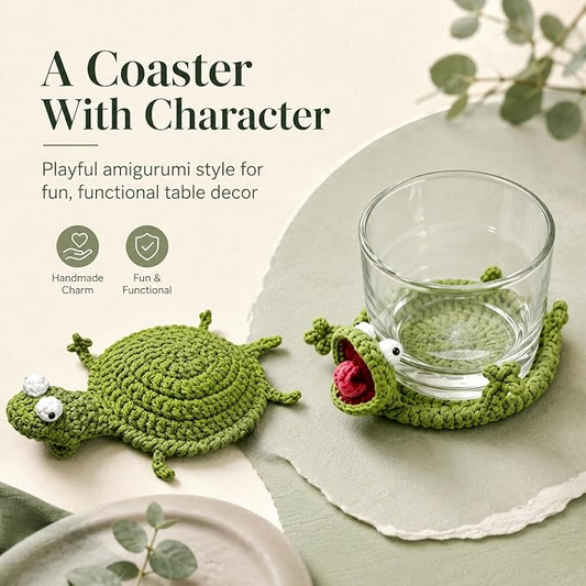 Crochet Lizard Coaster, 3D Amigurumi Handmade Animal Cup Mat-BUY 2 SAVE $11.9