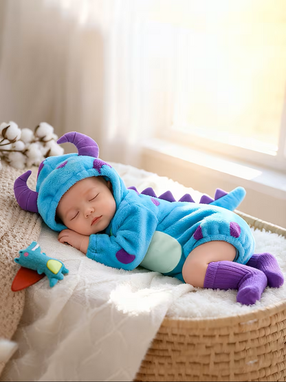 Cozy Monster-Ultra‑soft fleece baby monster costume romper