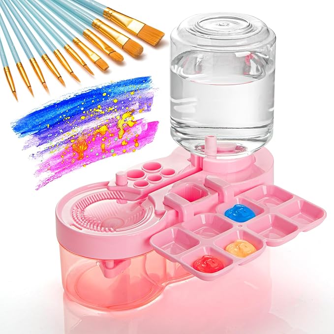 Upgraded Paint Brush Cleaner Tool,Brush Rinser Cup Painting Running Water Circulation Art Supplies