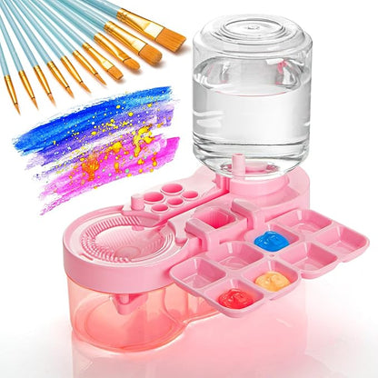 Upgraded Paint Brush Cleaner Tool,Brush Rinser Cup Painting Running Water Circulation Art Supplies