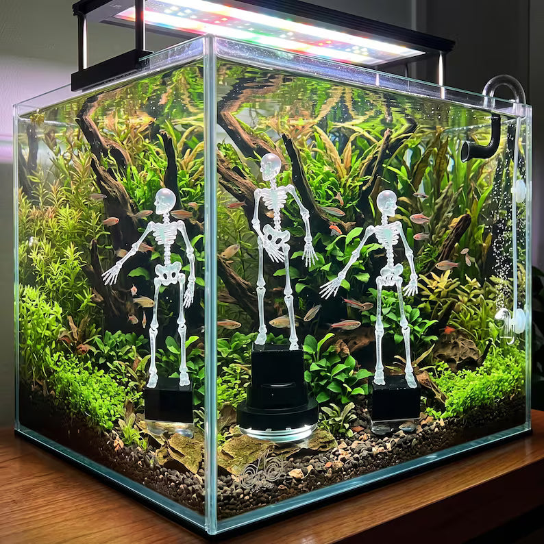 Funny Skeleton Water Wheel Aquarium Ornament