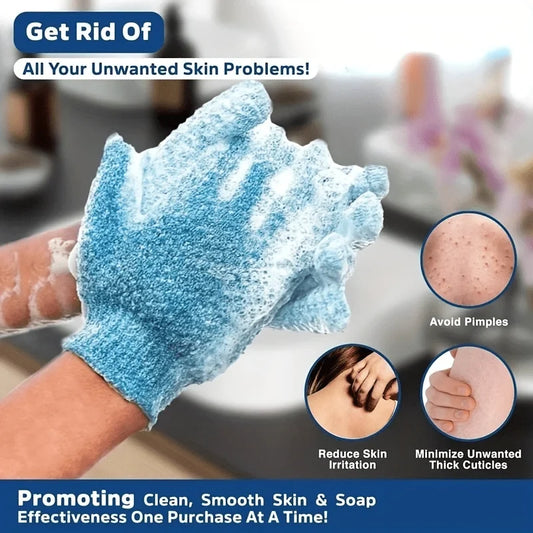 Exfoliating Gloves, Dead Skin Remover, Exfoliate Bath Shower Gloves, Moroccan Hand Body Scrub Mitt