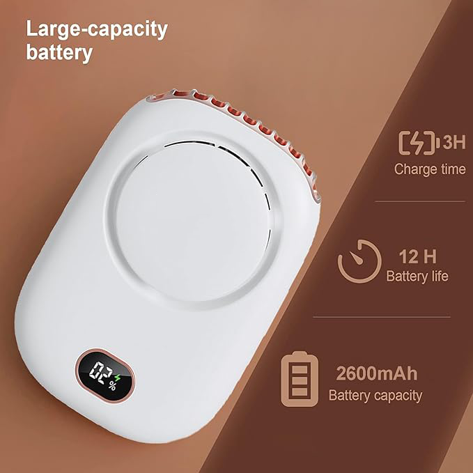 Portable Neck Fan, Mini SmallPersonal Handheld Fan USB Rechargeable 3Speed