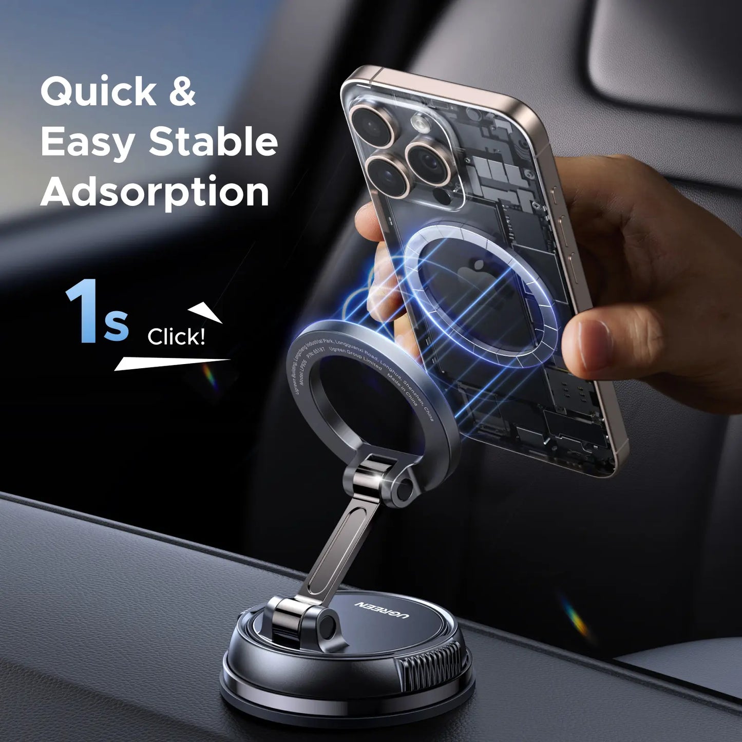 Vacuum Magnetic Car Phone Holder - 360° Adjustable