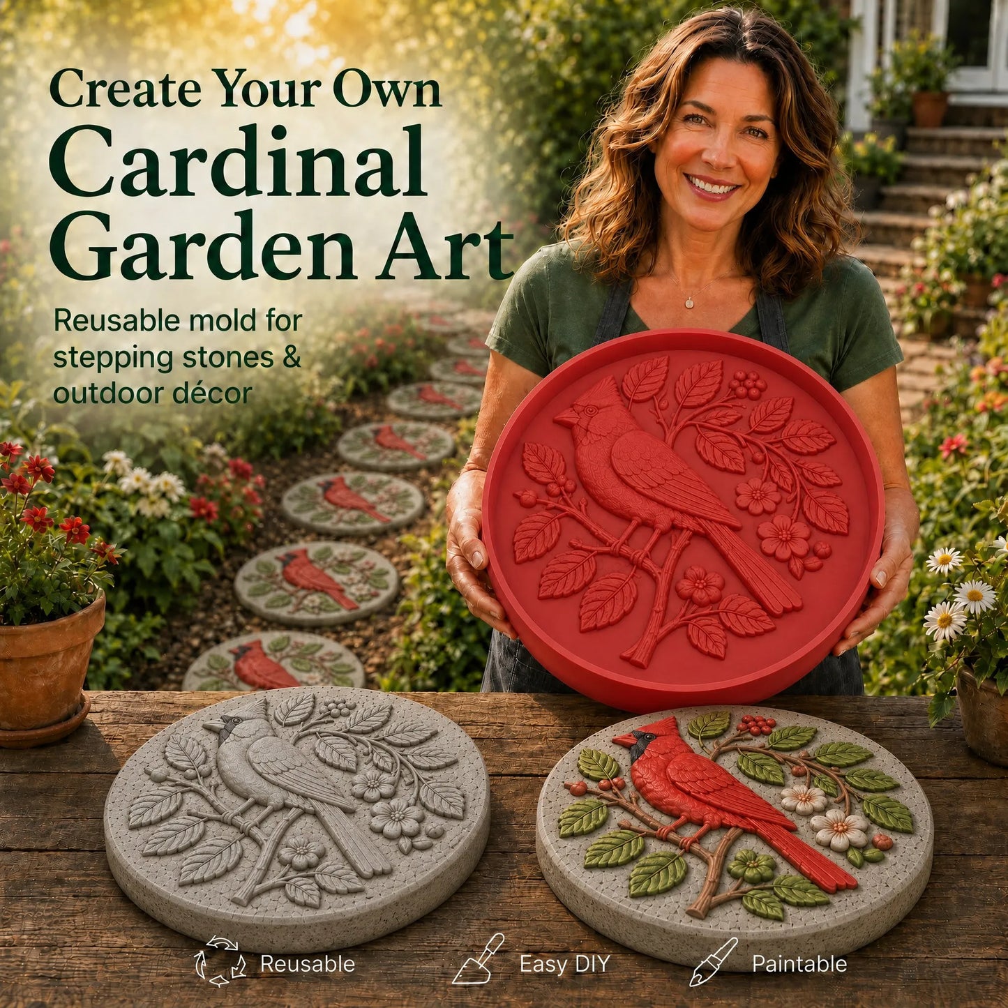 🌻 Reusable Sunflower Stepping Stone Mold