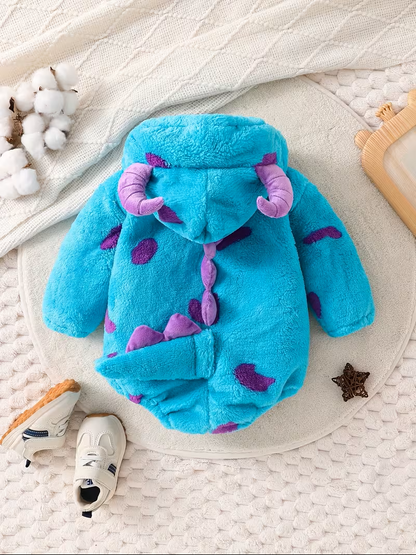 Cozy Monster-Ultra‑soft fleece baby monster costume romper