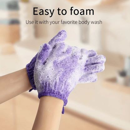 Exfoliating Gloves, Dead Skin Remover, Exfoliate Bath Shower Gloves, Moroccan Hand Body Scrub Mitt