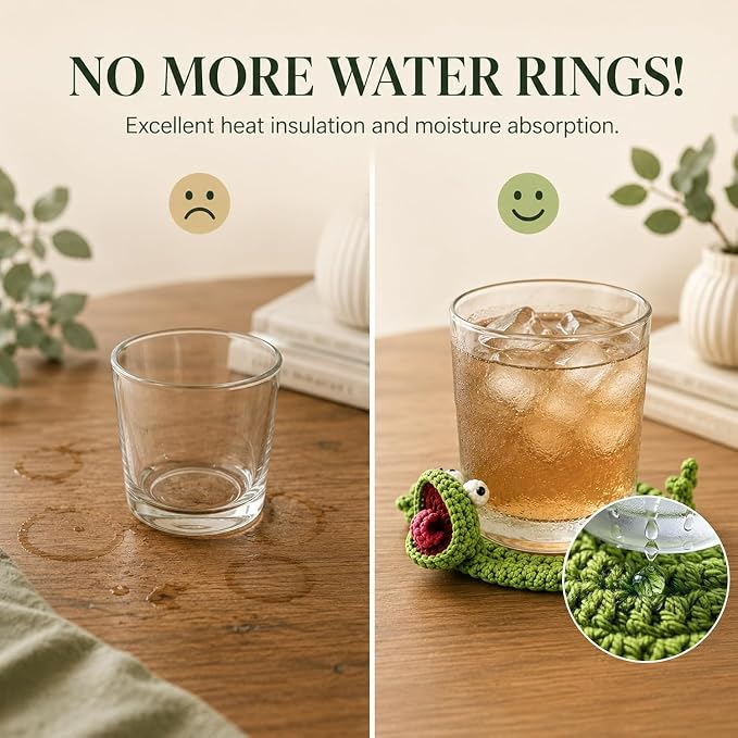 Crochet Lizard Coaster, 3D Amigurumi Handmade Animal Cup Mat-BUY 2 SAVE $11.9