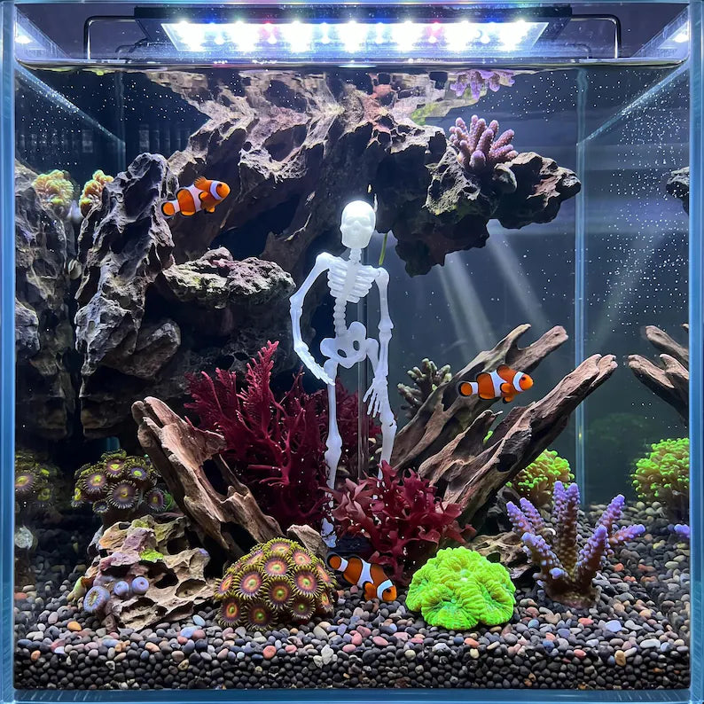 Funny Skeleton Water Wheel Aquarium Ornament