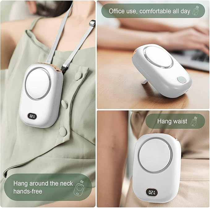 Portable Neck Fan, Mini SmallPersonal Handheld Fan USB Rechargeable 3Speed