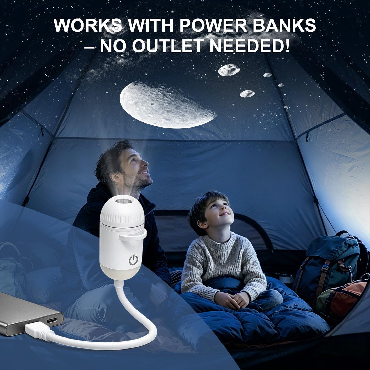 Galaxy Projector Night Light,USB Power Light with  Sliding Projection Films,Adjustable Brightness 360° Rotating Design for Car and Home Decoration