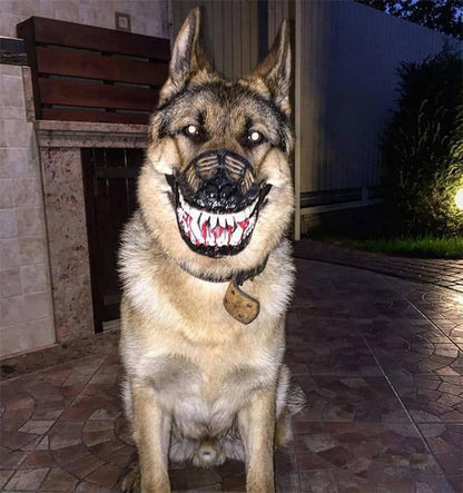 Scary Werewolf Dog Muzzle with LargeTeeth,Hilarious Costume for Halloween