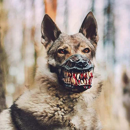 Scary Werewolf Dog Muzzle with LargeTeeth,Hilarious Costume for Halloween