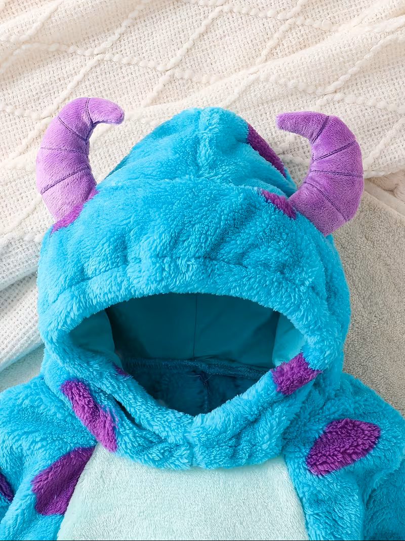 Cozy Monster-Ultra‑soft fleece baby monster costume romper