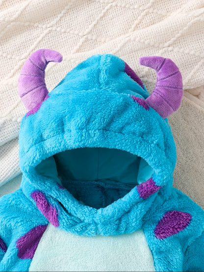 Cozy Monster-Ultra‑soft fleece baby monster costume romper