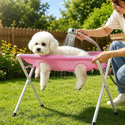 Rectangular Pet Grooming Stand ,Quick-Dry Foldable Bath Stand