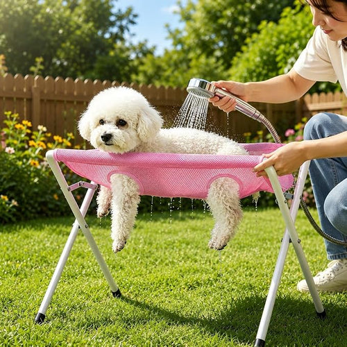 Rectangular Pet Grooming Stand ,Quick-Dry Foldable Bath Stand