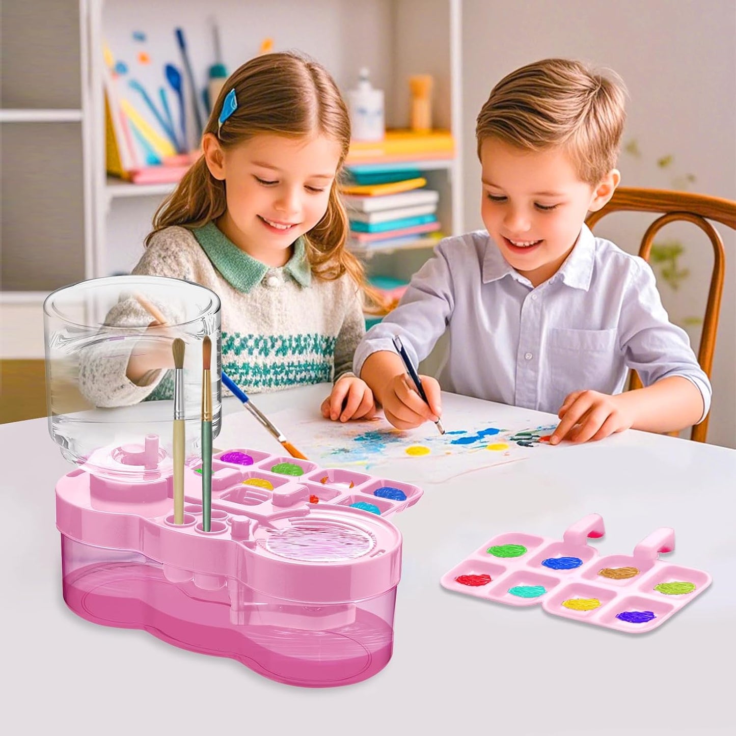 Upgraded Paint Brush Cleaner Tool,Brush Rinser Cup Painting Running Water Circulation Art Supplies