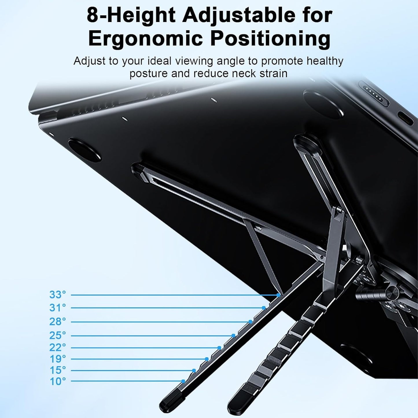 Foldable Laptop Stand for Desk, 3 in 1 Portable Holder forLaptop