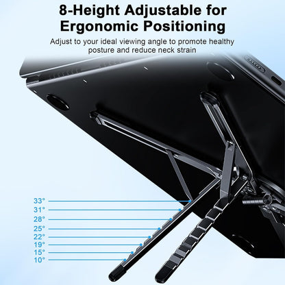 Foldable Laptop Stand for Desk, 3 in 1 Portable Holder forLaptop