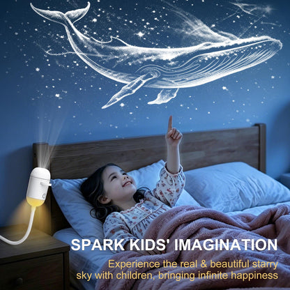 Galaxy Projector Night Light,USB Power Light with  Sliding Projection Films,Adjustable Brightness 360° Rotating Design for Car and Home Decoration