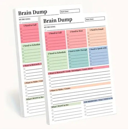 50 Sheets Daily Planner Notepad, Task Checklist To Do List Organizer Pad, Brain Dump Planning Notebook（BUY MORE SAVE MORE)