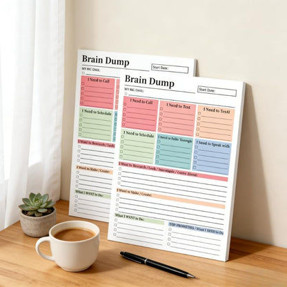 50 Sheets Daily Planner Notepad, Task Checklist To Do List Organizer Pad, Brain Dump Planning Notebook（BUY MORE SAVE MORE)