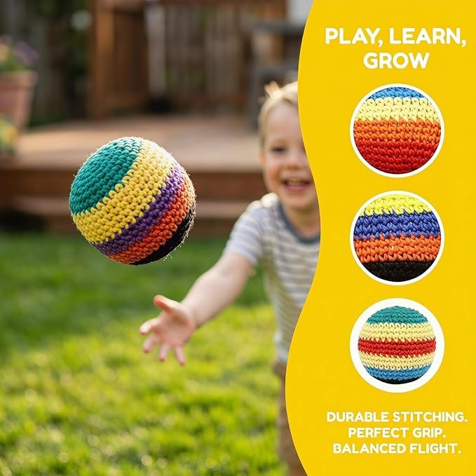 6-Pack Footbag Sack Set – Soft Kick Sack Balls for Adults & Beginners(BUY MORE SAVE MORE)