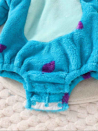 Cozy Monster-Ultra‑soft fleece baby monster costume romper