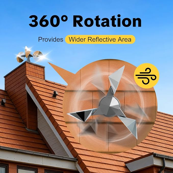 Bird Scare Reflective Device, Bird Reflector with Plastic Base for Outside