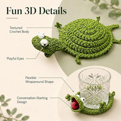 Crochet Lizard Coaster, 3D Amigurumi Handmade Animal Cup Mat-BUY 2 SAVE $11.9