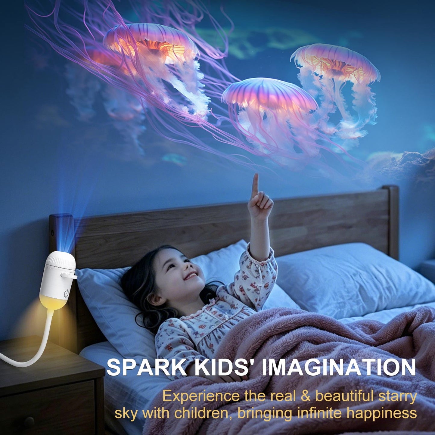 Galaxy Projector Night Light,USB Power Light with  Sliding Projection Films,Adjustable Brightness 360° Rotating Design for Car and Home Decoration