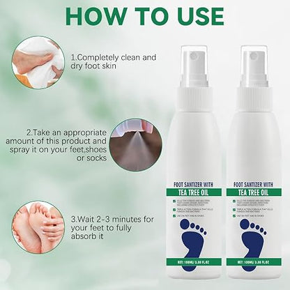 Foot Sanitizer Spray with Tea Tree Oil, Tea Tree Oil Spray for Foot and Nail Sanitizer(BUY MORE SAVE MORE)