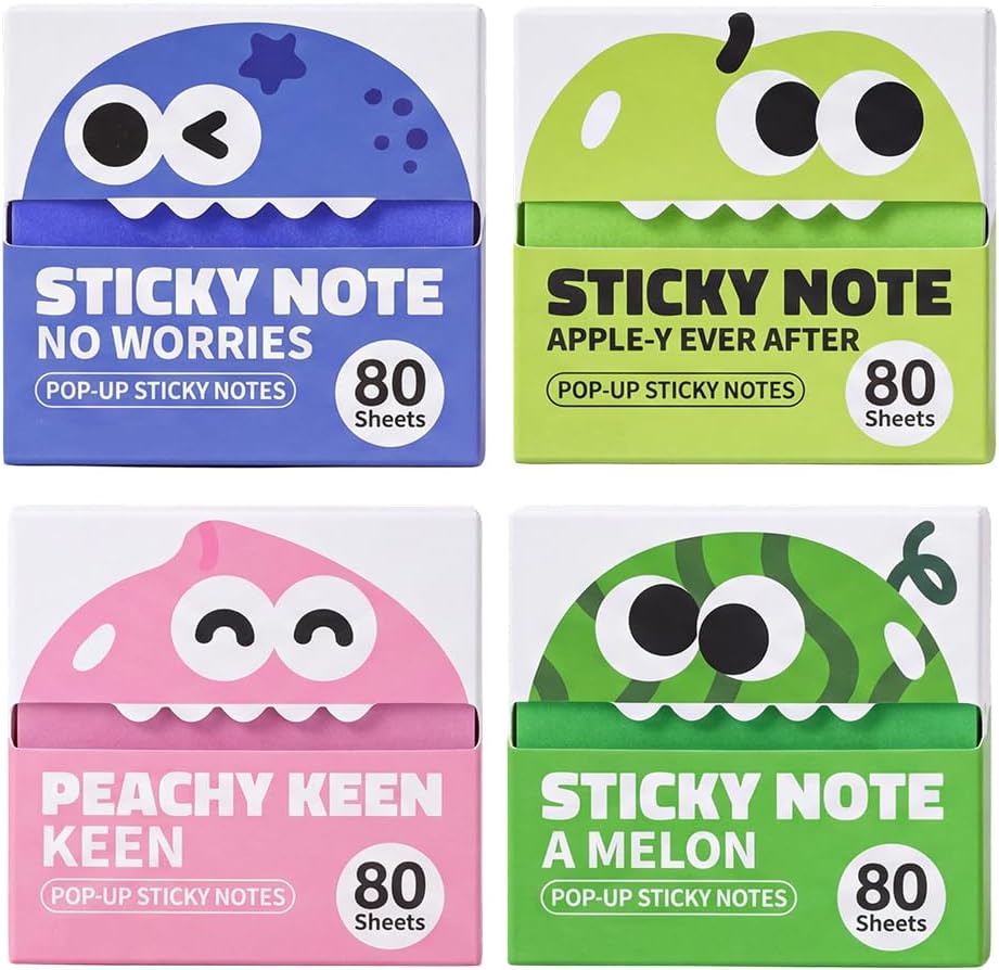 Glitter Sticky Notes, 3x3 Inch Transparent Pull Out Sticky Notes| Clear Translucent Self-Adhesive Sticky Notes for Back to School & Office Supplies