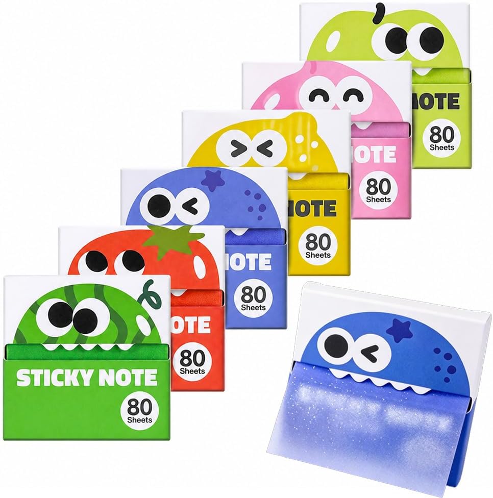 Glitter Sticky Notes, 3x3 Inch Transparent Pull Out Sticky Notes| Clear Translucent Self-Adhesive Sticky Notes for Back to School & Office Supplies