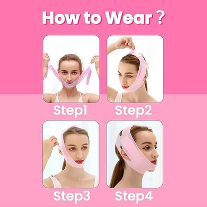 V Face Mask, Double Layer Silicone Face Slimming Bandage, Chin and Cheek Lift Belt(BUY MORE SAVE MORE)