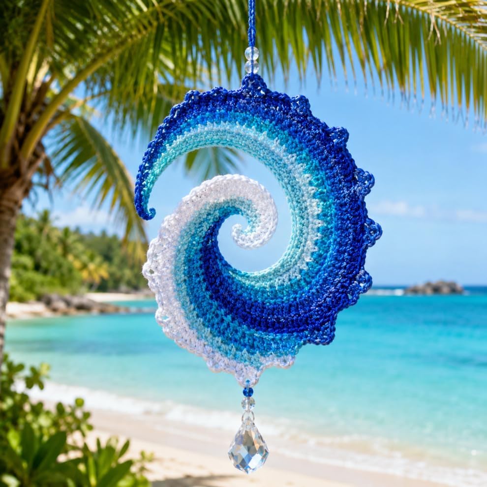 Ocean Wave Crochet Wind Spinner DIY Kit,Spiral Ocean Wave Wind Spinner DIY Crochet Kit(BUY MORE SAVE MORE)