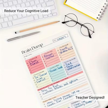 50 Sheets Daily Planner Notepad, Task Checklist To Do List Organizer Pad, Brain Dump Planning Notebook（BUY MORE SAVE MORE)