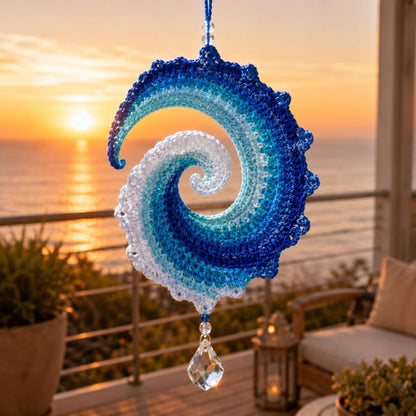 Ocean Wave Crochet Wind Spinner DIY Kit,Spiral Ocean Wave Wind Spinner DIY Crochet Kit(BUY MORE SAVE MORE)