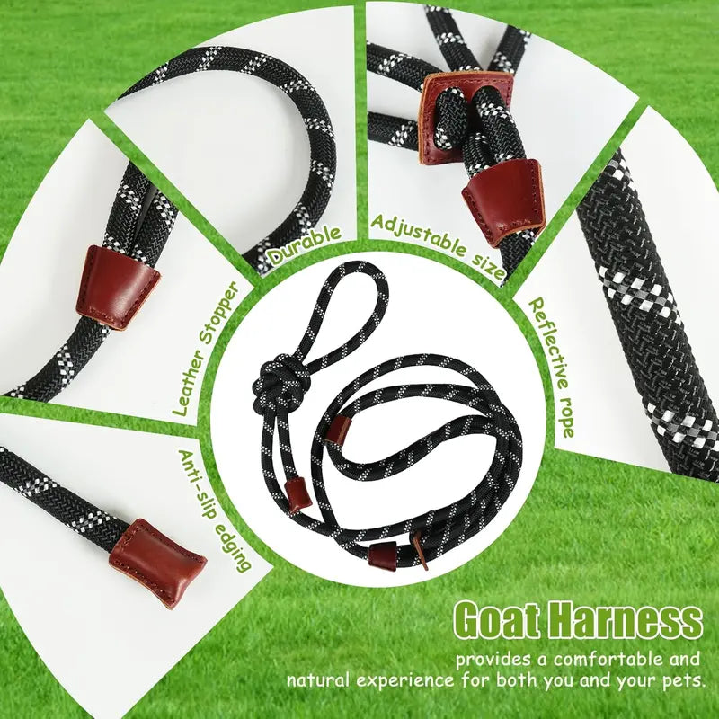 Goat Harness & Leash, Adjustable Step-in SheepHarness, Goat Accessories, Livestock Halter Supplies forGoats and Sheep (Large)