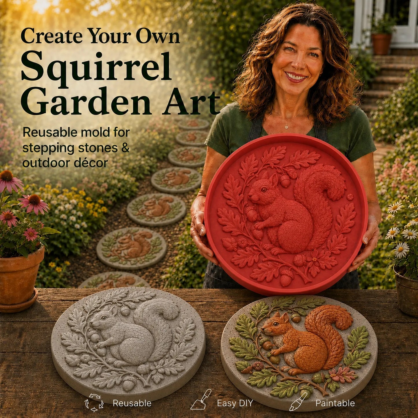 🌻 Reusable Sunflower Stepping Stone Mold