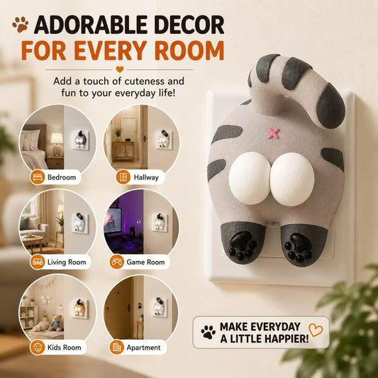 Decorative Light On-Off Plates Funny Cat Butt 3D Printed Decorative