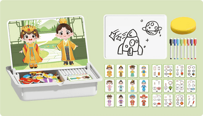 Magnetic Puzzles Face Dress Up Travel Game Double Side Preschool Educational Learning Toy for Kids